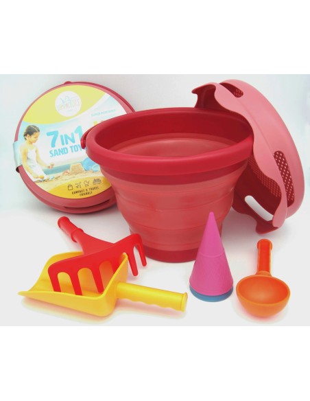 7in1 Sand Toys - Zand speelgoed - 7 delig - rood