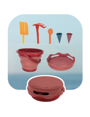 7in1 Sand Toys - Zand speelgoed - 7 delig - rood