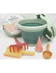 7in1 Sand Toys - Zand speelgoed - 7 delig - groen - gemaakt van bio-plastic