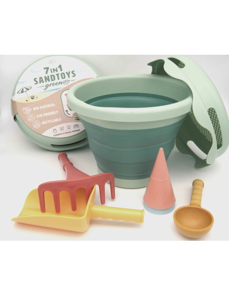 7in1 Sand Toys - Zand speelgoed - 7 delig - groen - gemaakt van bio-plastic