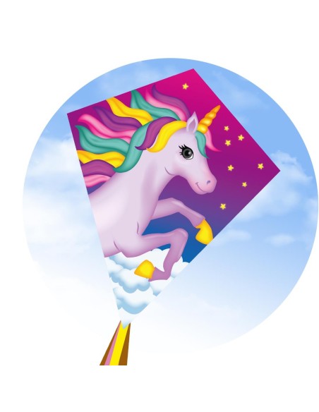 Eddy Unicorn eenhoorn -  70x58cm Kinderdraak