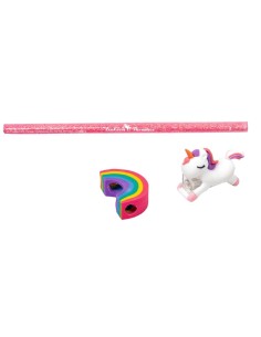 Eenhoorn potlood met puntenslijper en gum 2