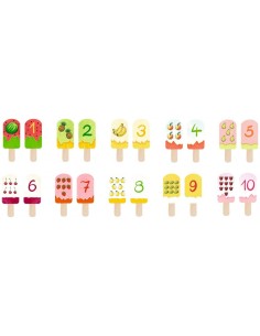 Memoryspel houten ijsjes met schoolbord en krijt 2