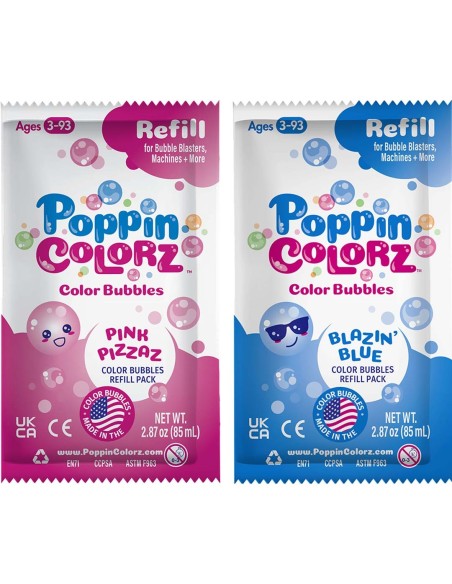 South Beach Bubbles: PoppinColorz 8-Pack - navulling bellenblaas