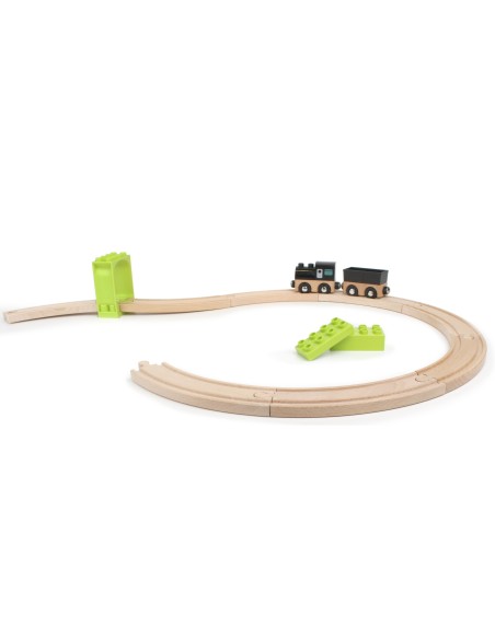 Noppi Railway - 8 grote gebogen houten rails