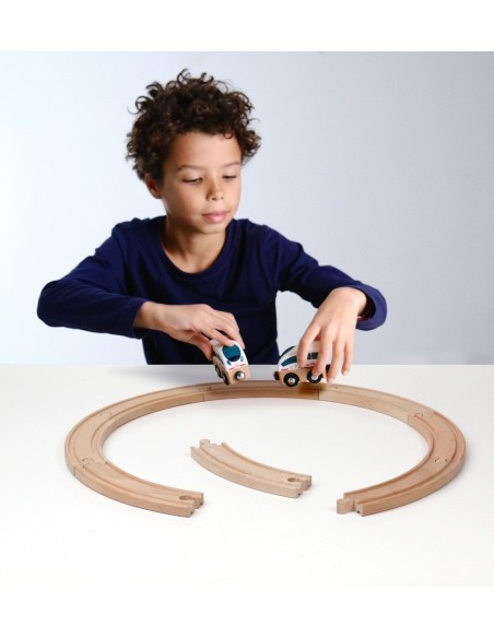 Noppi Railway - 8 grote gebogen houten rails