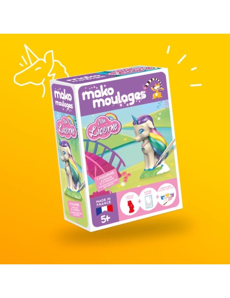 Mako Moulages - Eenhoorn regenboog 1 mal voor sneldrogend gips set - pakket S