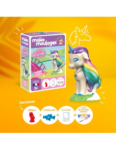 Mako Moulages - Eenhoorn regenboog 1 mal voor sneldrogend gips set - pakket S