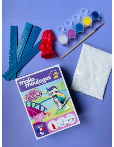 Mako Moulages - Eenhoorn regenboog 1 mal voor sneldrogend gips set - pakket S