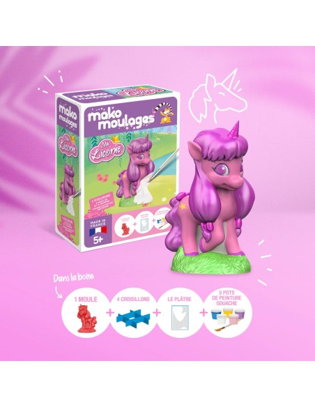 Mako Moulages - Eenhoorn lila 1 mal voor sneldrogend gips set - pakket S