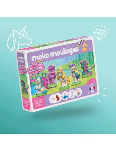 Mako Moulages - Eenhoorn 5 mallen voor sneldrogend gips set - pakket L