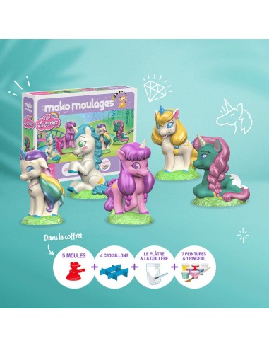 Mako Moulages - Eenhoorn 5 mallen voor sneldrogend gips set - pakket L