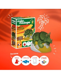 Mako Moulages - Triceratops dino 1 mal voor sneldrogend gips set - pakket S 2