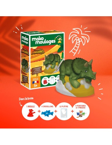 Mako Moulages - Triceratops dino 1 mal voor sneldrogend gips set - pakket S