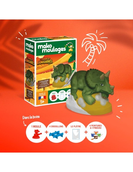 Mako Moulages - Triceratops dino 1 mal voor sneldrogend gips set - pakket S