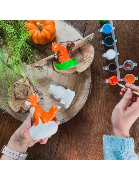 Mako Moulages - Bosdieren uil eekhoorn vos 3 mallen set voor sneldrogend gips - pakket M