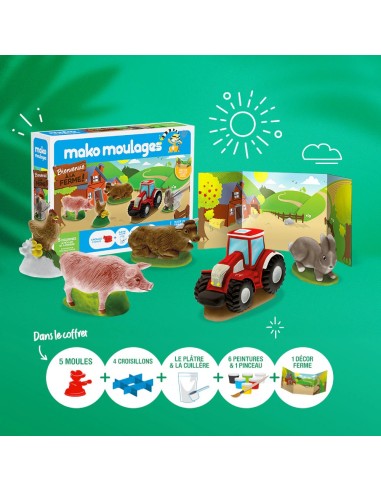 Mako Moulages - Boerderij en tractor 5 mallen voor sneldrogend gips set - pakket L