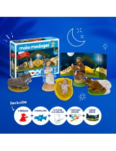 Mako Moulages - Kerststal 5 mallen voor sneldrogend gips set - pakket L 2