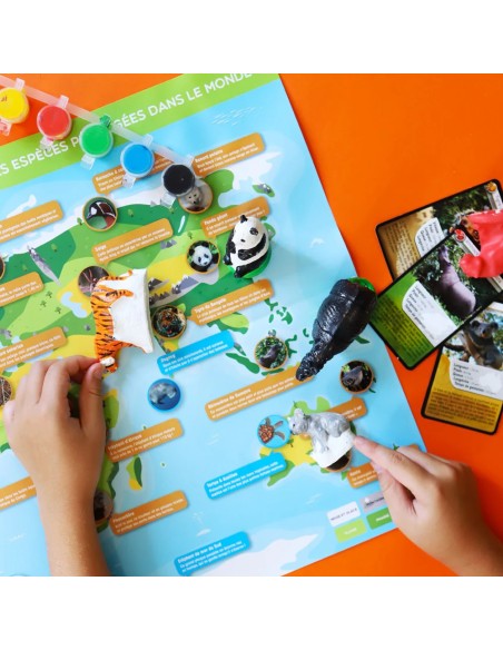 Mako Moulages - Bedreigde diersoorten panda koala tijger neushoorn 4 mallen voor sneldrogend gips set - pakket L