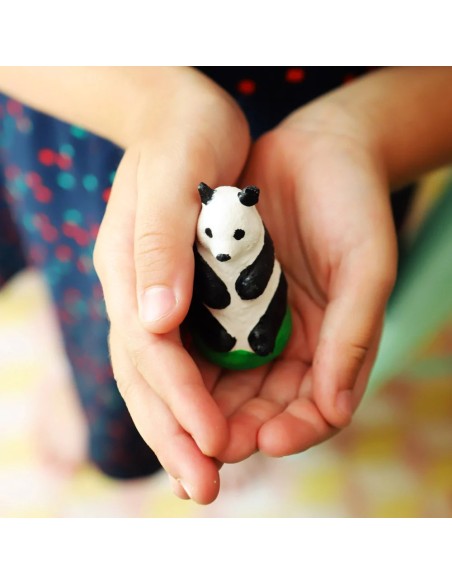 Mako Moulages - Bedreigde diersoorten panda koala tijger neushoorn 4 mallen voor sneldrogend gips set - pakket L