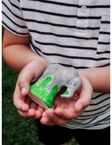 Mako Moulages - Bedreigde diersoorten giraf olifant rode panda zeeschildpad 4 mallen voor sneldrogend gips set - pakket L