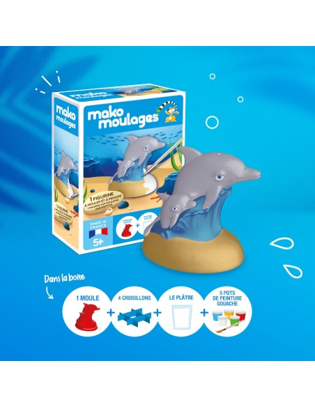 Mako Moulages - Display in bruikleen gevuld met 12 pakketjes 1 mal panda fee dolfijn