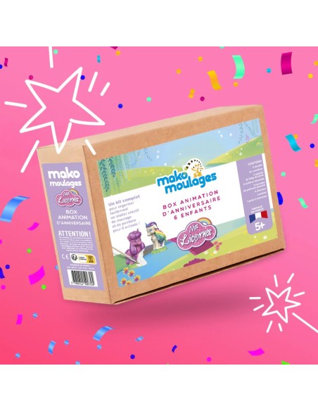 Mako Moulages - Verjaardagsbox voor 6 kinderen Eenhoorn