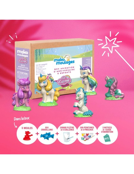 Mako Moulages - Verjaardagsbox voor 6 kinderen Eenhoorn