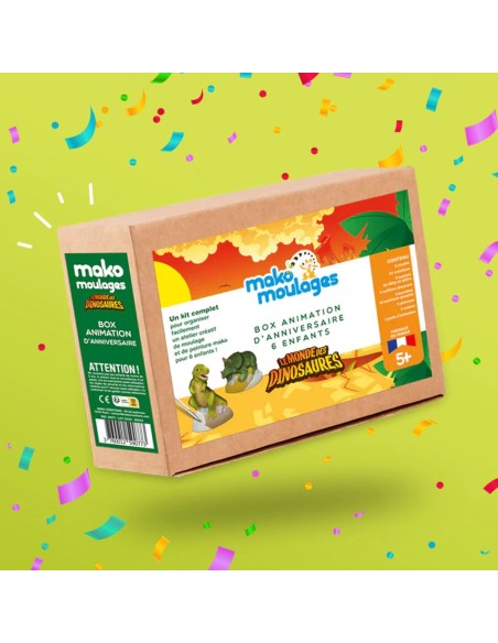 Mako Moulages - Verjaardagsbox voor 6 kinderen Dinosaurus