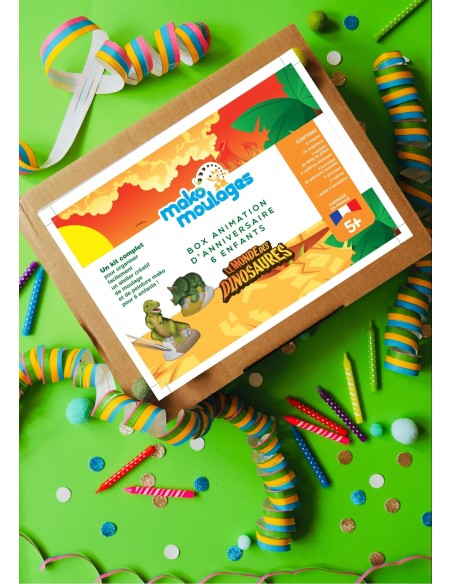 Mako Moulages - Verjaardagsbox voor 6 kinderen Dinosaurus