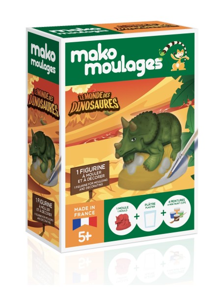 Mako Moulages - Triceratops dino 1 mal voor sneldrogend gips set - pakket S