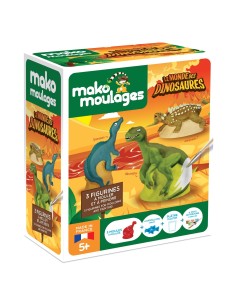 Mako Moulages - Tyrannosaurus rex triceratops diplodocus dino 3 mallen set voor sneldrogend gips - pakket M