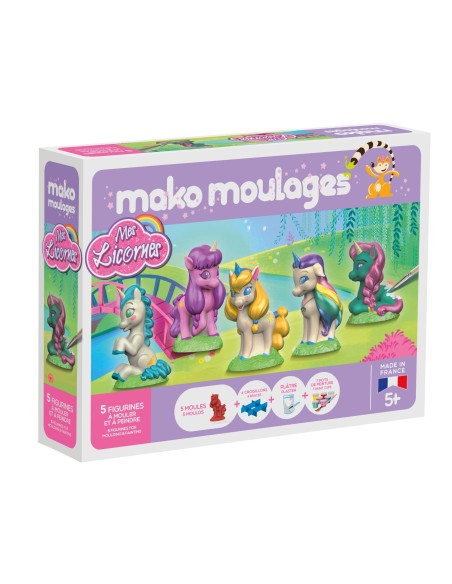 Mako Moulages - Eenhoorn 5 mallen voor sneldrogend gips set - pakket L
