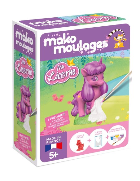 Mako Moulages - Eenhoorn lila 1 mal voor sneldrogend gips set - pakket S