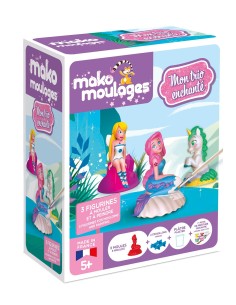 Mako Moulages - Fee zeemeermin en eenhoorn 3 mallen set voor sneldrogend gips - pakket M