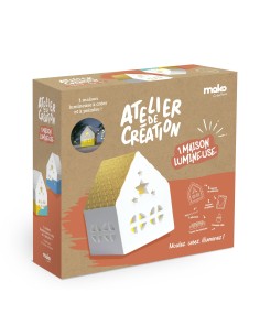 Mako Moulages - Waxinelicht huisje met led lichtje