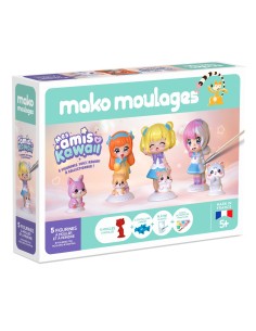 Mako Moulages - Mijn vrienden Kawaii 5 mallen voor sneldrogend gips set - pakket L