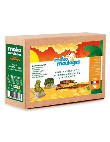 Mako Moulages - Verjaardagsbox voor 6 kinderen Dinosaurus