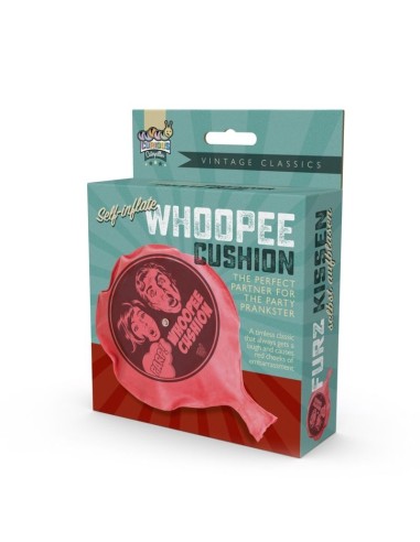 Self Inflating Whoopee Cushion scheetkussen met leuke retro afbeelding in display