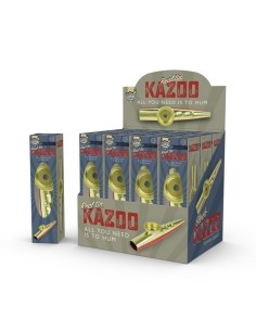 Kazoo metalen fluitje in display in mooie display
