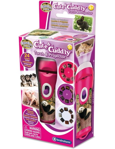 Brainstorm - Cute & Cuddly Animals Torch and Projector - zaklamp schattige dieren