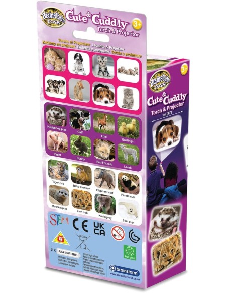 Brainstorm - Cute & Cuddly Animals Torch and Projector - zaklamp schattige dieren
