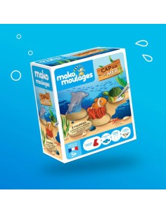 Mako Moulages - Assortiment 2 wilde dieren + 2 zeedieren + 2 bosdieren