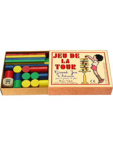 Marc Vidal -  619 -  Jeu de la Tour - mini houten stapelspel