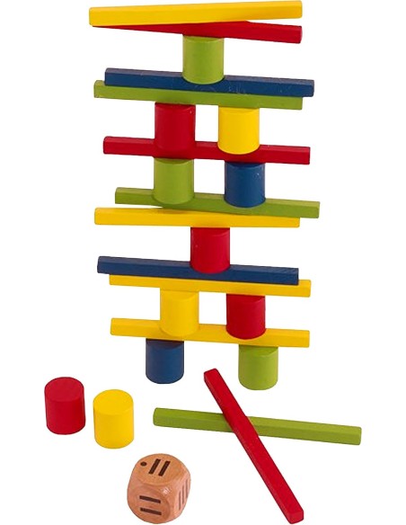 Marc Vidal -  Spel van de Toren - mini houten stapelspel
