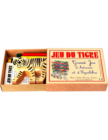 Marc Vidal - Spel van de Tijger mini houten evenwichtspel