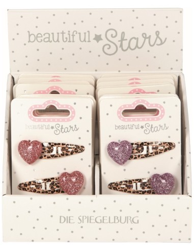 Metalen haarclips hartje set van 2 - Beautiful Stars