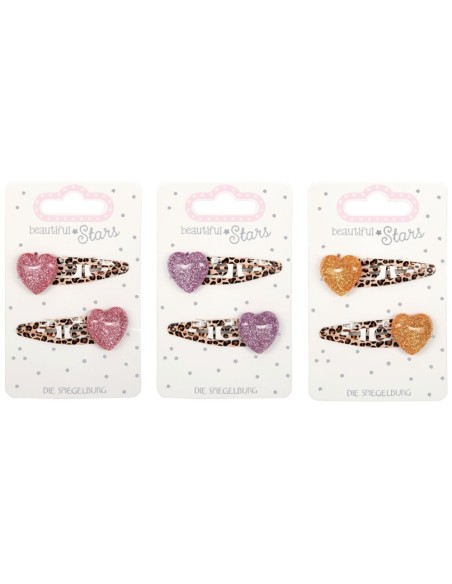 Metalen haarclips hartje set van 2 - Beautiful Stars