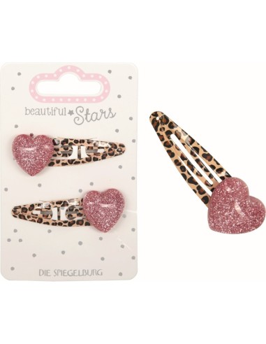 Metalen haarclips hartje set van 2 - Beautiful Stars
