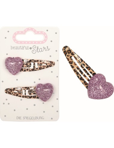 Metalen haarclips hartje set van 2 - Beautiful Stars